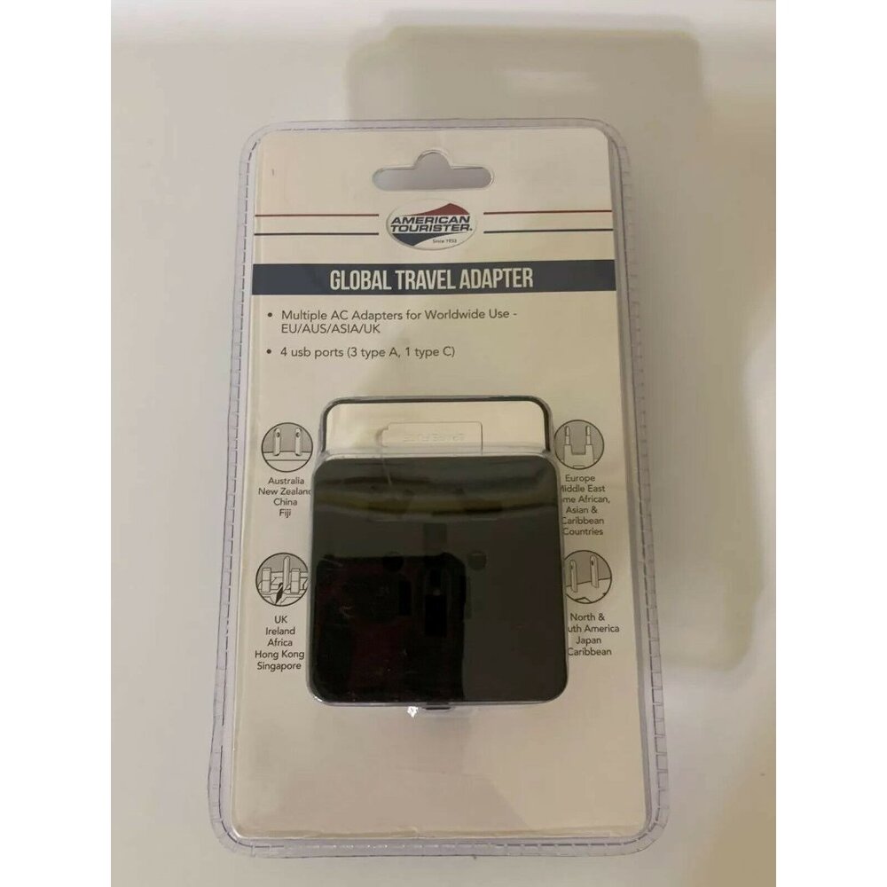 New American Tourister Global Travel Adapter, Worldwide Use ( EU/ASIA/UK/AUS‎ )